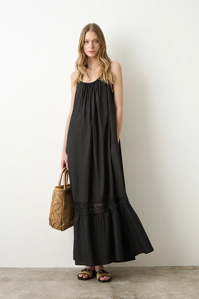 BSB - abito bretellina - BLACK