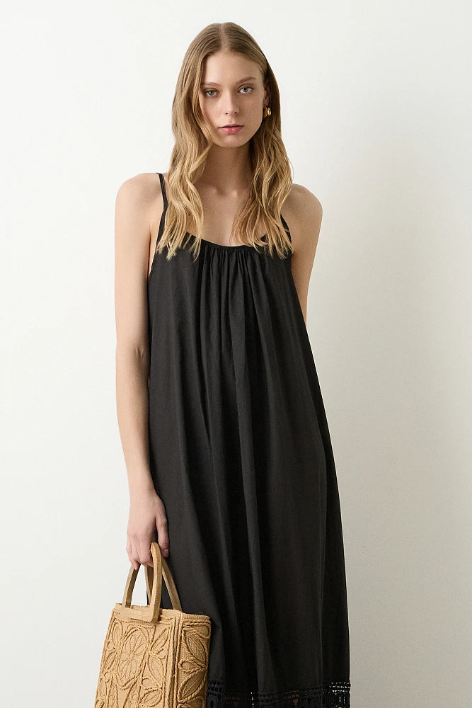 BSB - abito bretellina - BLACK