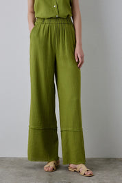 BSB - pantalone palazzo lino - PESTO