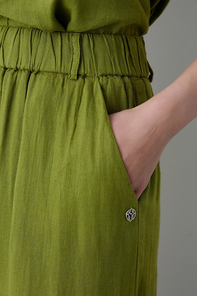 BSB - pantalone palazzo lino - PESTO