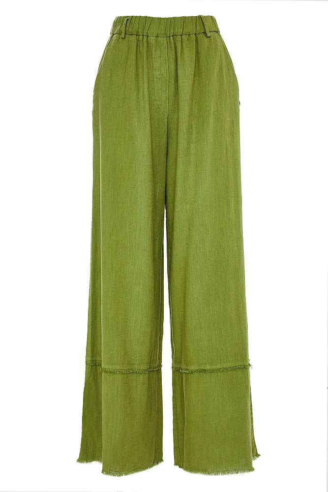 BSB - pantalone palazzo lino - PESTO