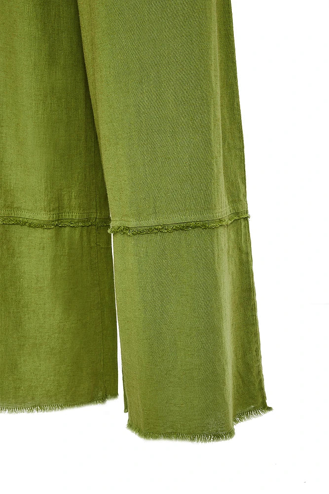 BSB - pantalone palazzo lino - PESTO