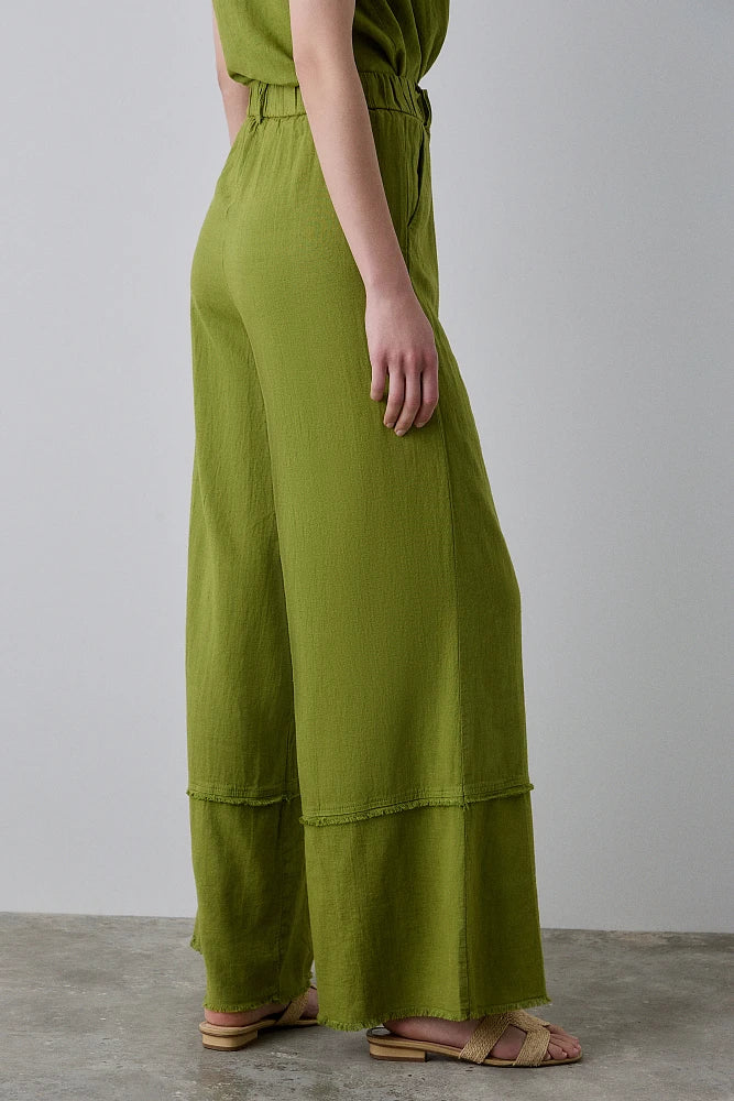 BSB - pantalone palazzo lino - PESTO