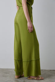 BSB - pantalone palazzo lino - PESTO