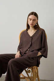 BSB - tunica lino - CHOCOLATE