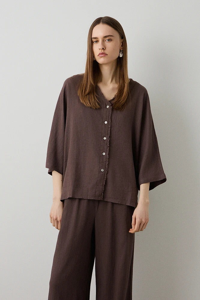 BSB - tunica lino - CHOCOLATE