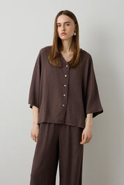 BSB - tunica lino - CHOCOLATE