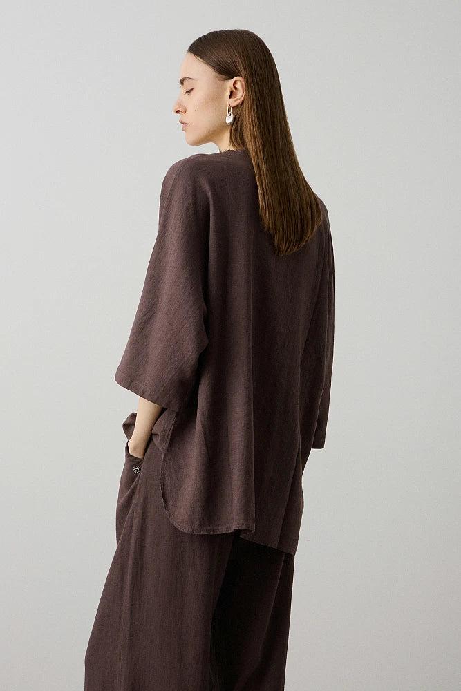 BSB - tunica lino - CHOCOLATE