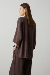 BSB - tunica lino - CHOCOLATE