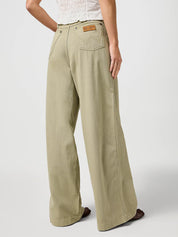 WRANGLER - pleated trouser - DARK TEA