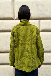 ARTEFILIA-MILANO - giacca uma velluto ricamato - ATACAMA LIME