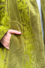 ARTEFILIA-MILANO - giacca uma velluto ricamato - ATACAMA LIME