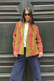 ARTEFILIA-MILANO - giacca uma velluto ricamato - ATACAMA CORAL