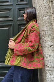 ARTEFILIA-MILANO - giacca uma velluto ricamato - ATACAMA CORAL