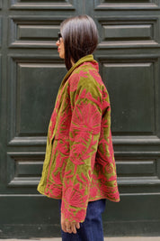 ARTEFILIA-MILANO - giacca uma velluto ricamato - ATACAMA CORAL