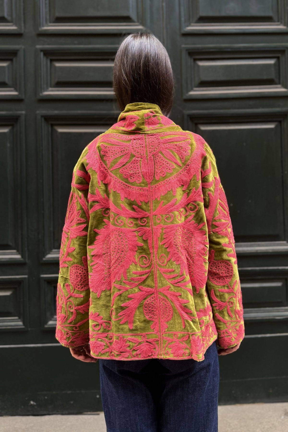 ARTEFILIA-MILANO - giacca uma velluto ricamato - ATACAMA CORAL