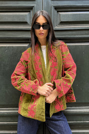 ARTEFILIA-MILANO - giacca uma velluto ricamato - ATACAMA CORAL