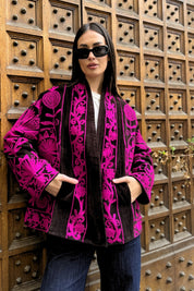 ARTEFILIA-MILANO - giacca uma velluto ricamato - SAHARA FUCSIA