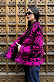 ARTEFILIA-MILANO - giacca uma velluto ricamato - SAHARA FUCSIA