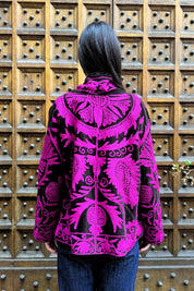 ARTEFILIA-MILANO - giacca uma velluto ricamato - SAHARA FUCSIA