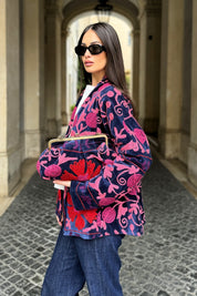 ARTEFILIA-MILANO - borsa ricamata stella - ADIRA BLUE