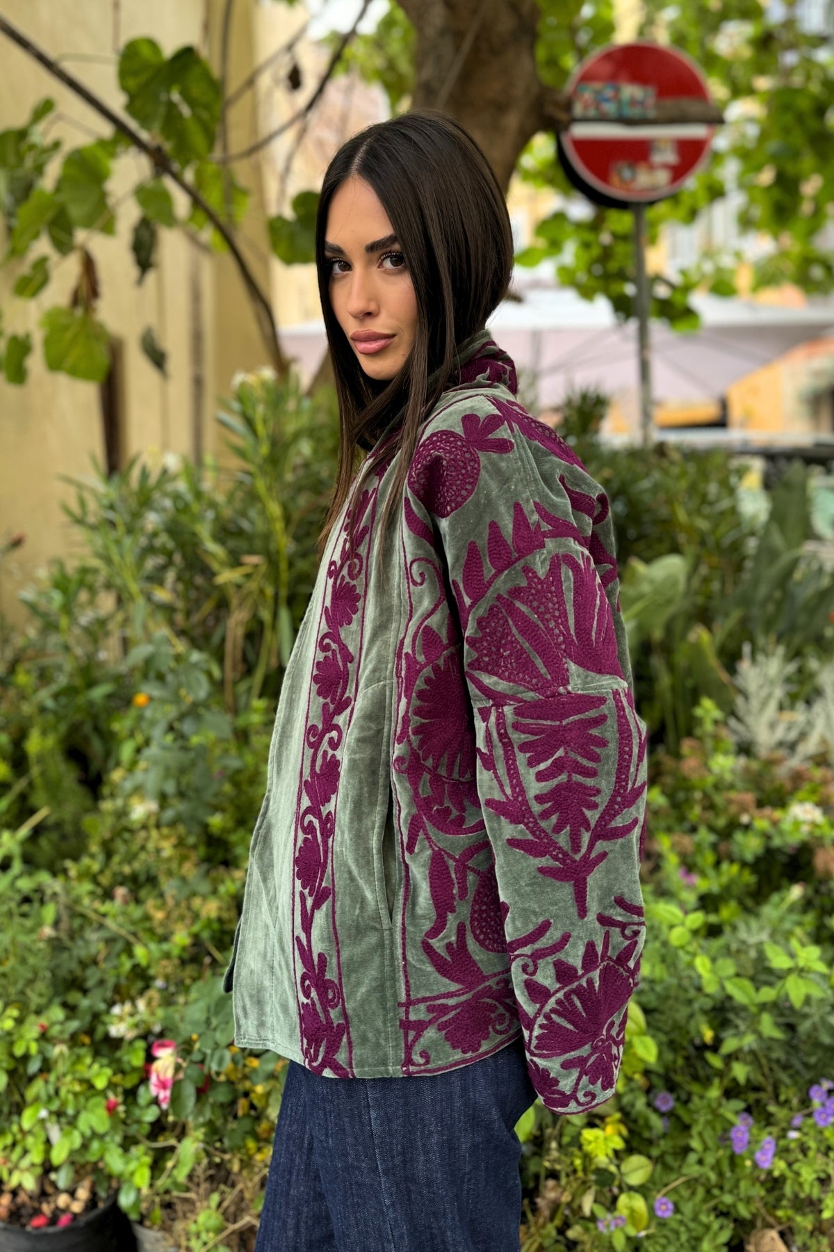 ARTEFILIA-MILANO - giacca uma velluto ricamato - LANZAROTE WINE