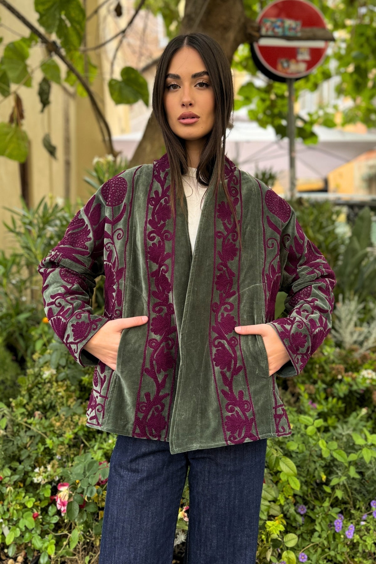 ARTEFILIA-MILANO - giacca uma velluto ricamato - LANZAROTE WINE