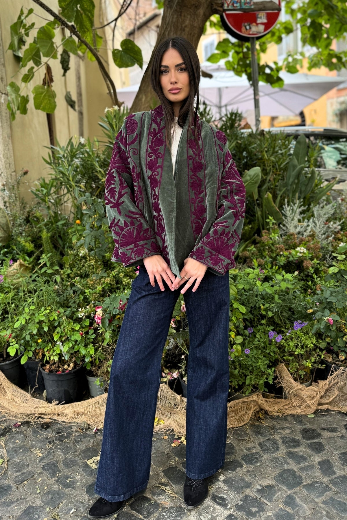 ARTEFILIA-MILANO - giacca uma velluto ricamato - LANZAROTE WINE