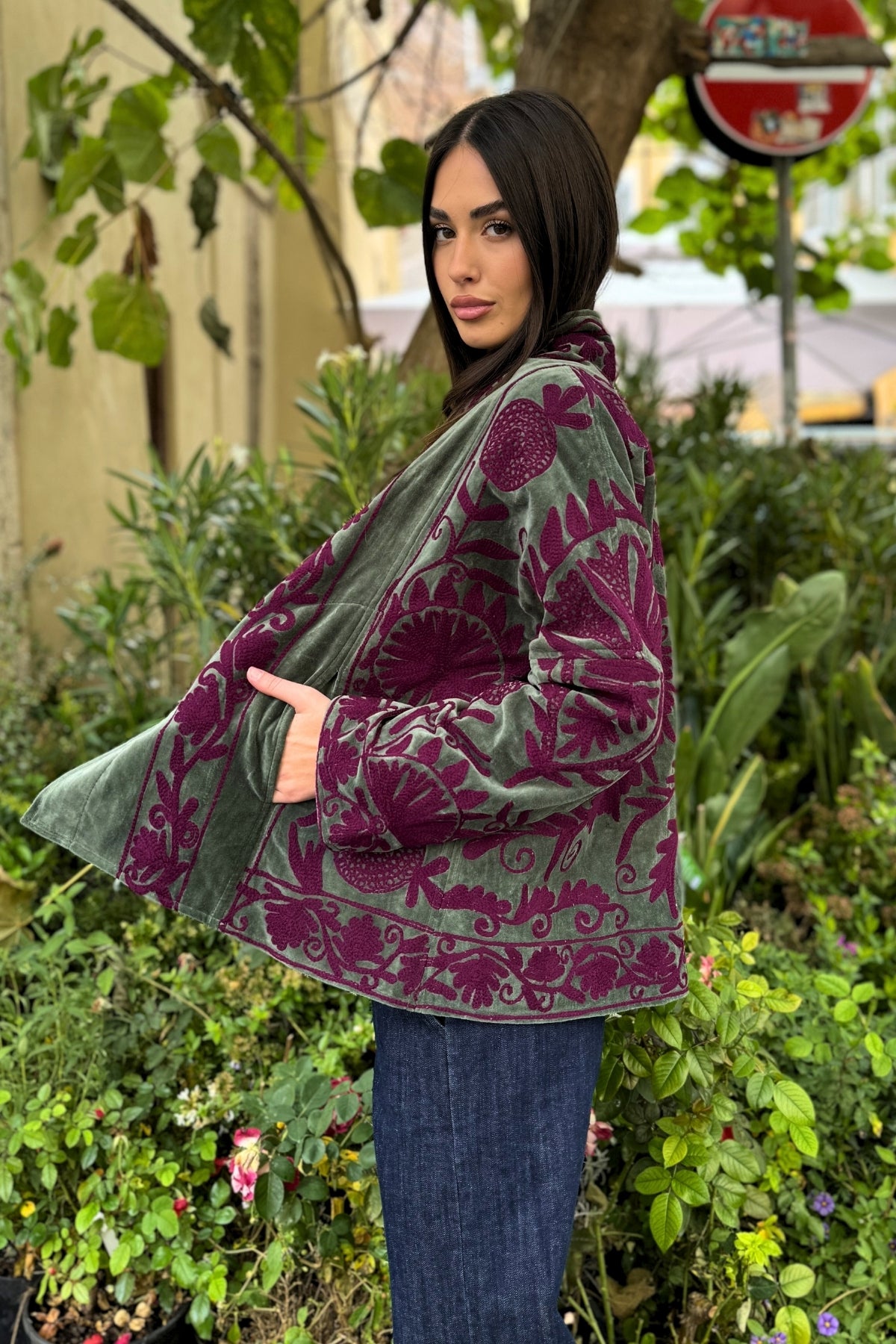 ARTEFILIA-MILANO - giacca uma velluto ricamato - LANZAROTE WINE