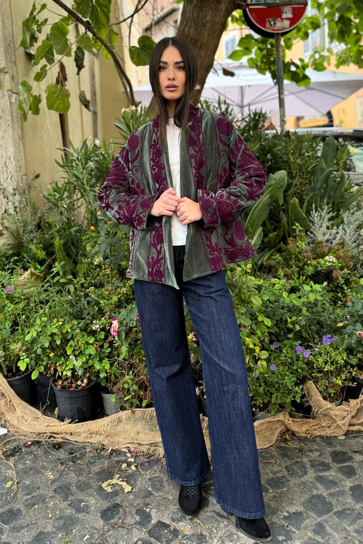 ARTEFILIA-MILANO - giacca uma velluto ricamato - LANZAROTE WINE