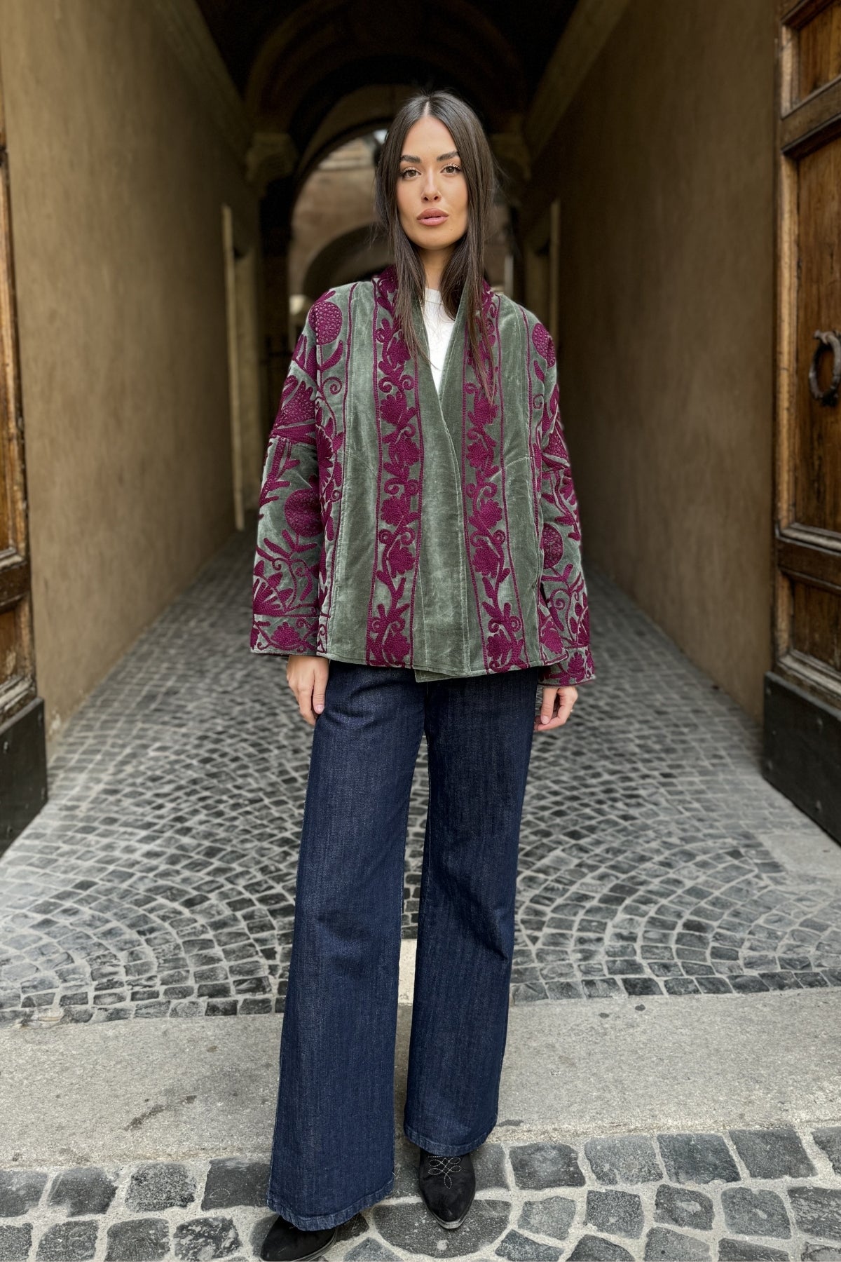 ARTEFILIA-MILANO - giacca uma velluto ricamato - LANZAROTE WINE