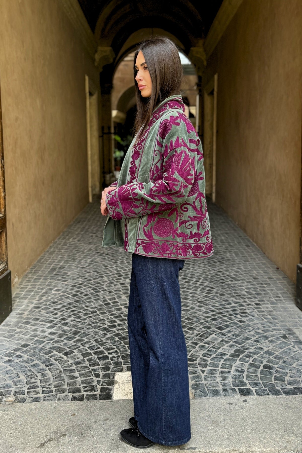 ARTEFILIA-MILANO - giacca uma velluto ricamato - LANZAROTE WINE