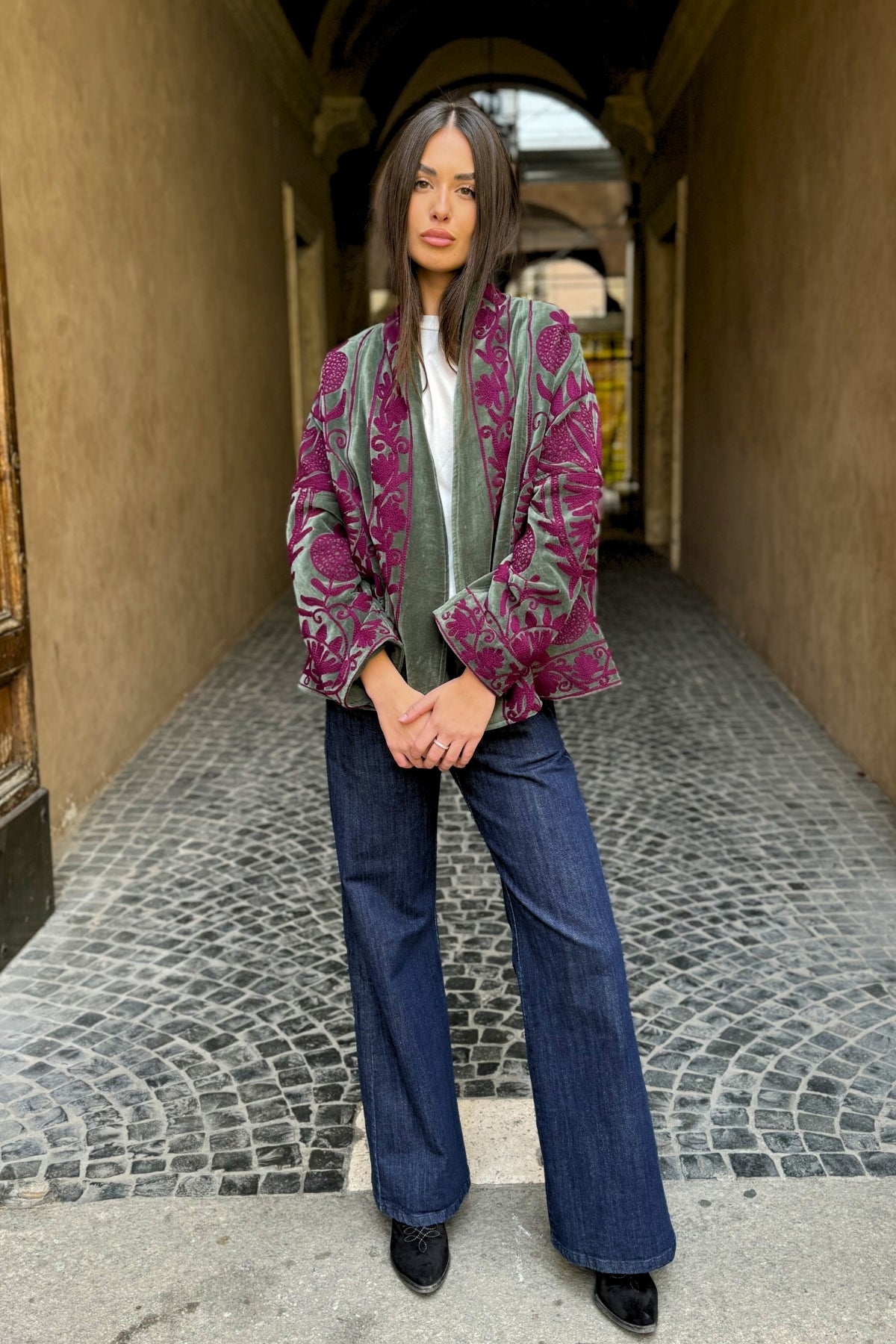 ARTEFILIA-MILANO - giacca uma velluto ricamato - LANZAROTE WINE