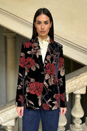 WU-SIDE - giacca devore velluto - BLACK RED