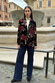 WU-SIDE - giacca devore velluto - BLACK RED