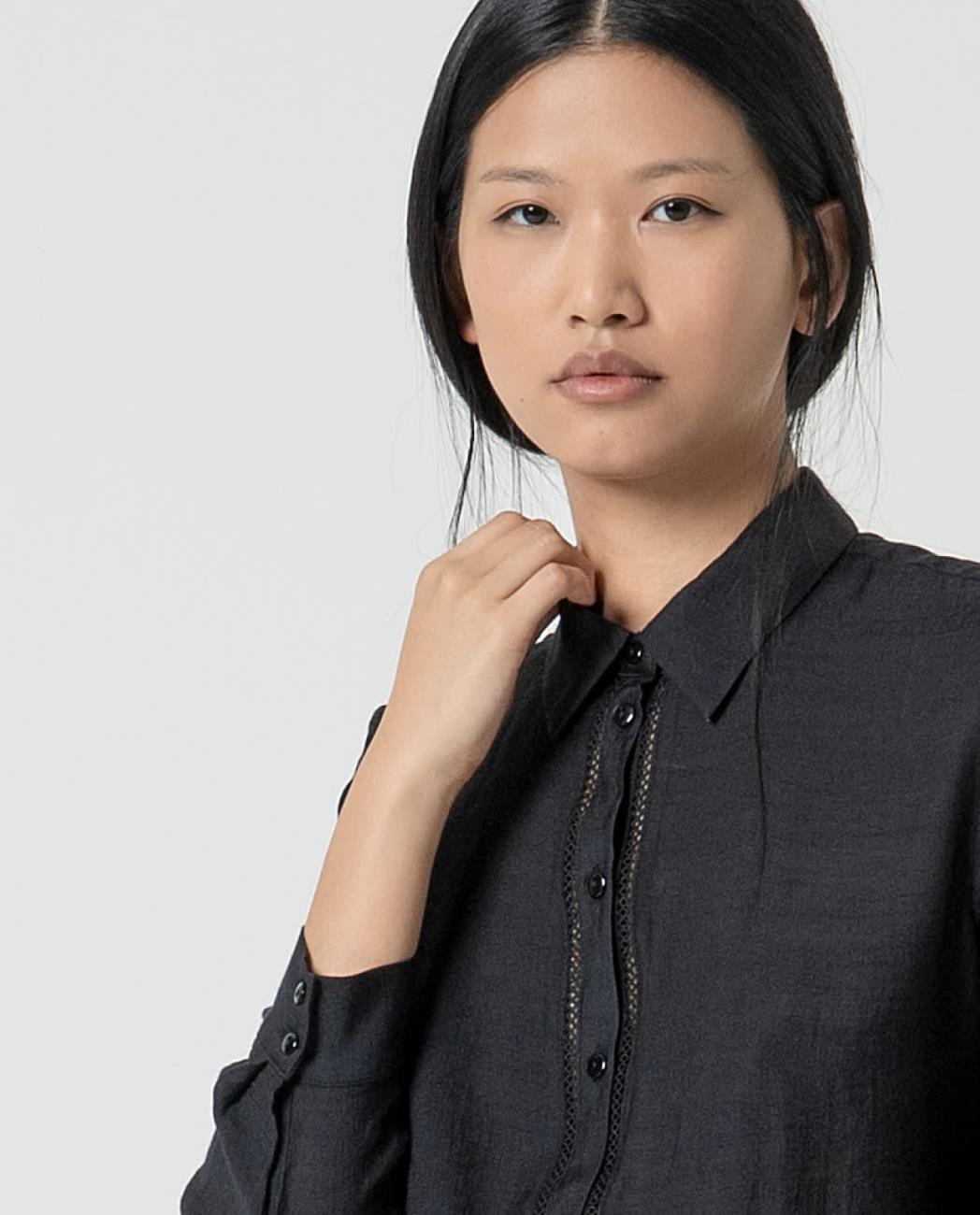 SURKANA - camicia manica lunga - NERO