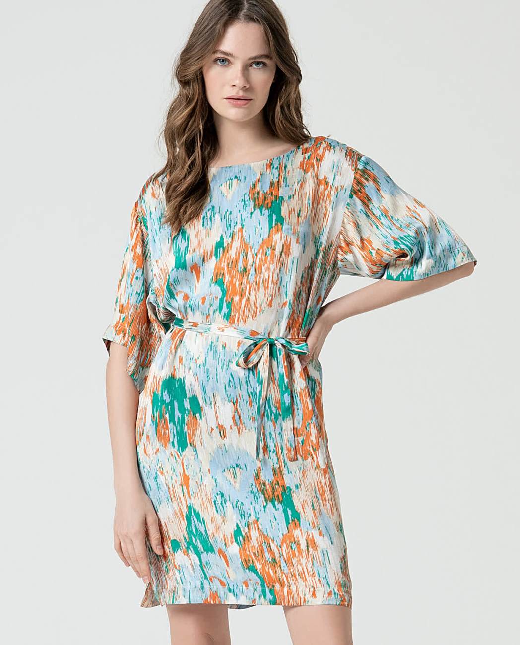 SURKANA - Abito con scollo a barca - AZZURRO