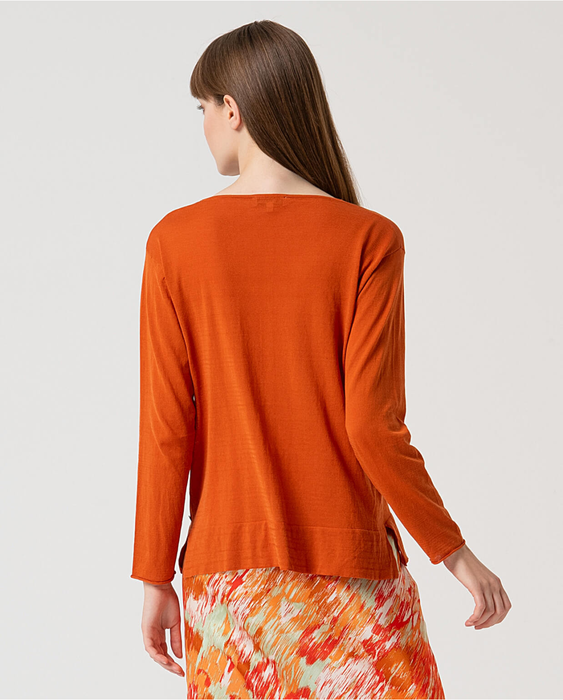 SURKANA - maglia scollo v - MATTONE