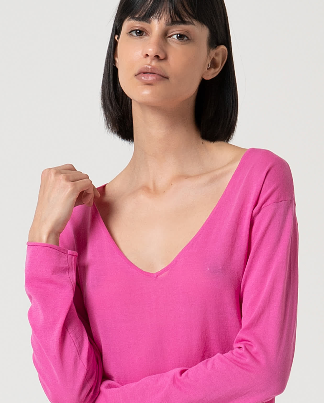SURKANA - maglia scollo v - ROSA
