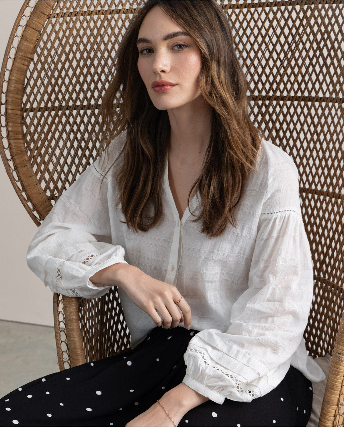 SURKANA - blouse romantica - BIANCO