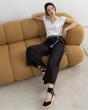 SURKANA - pantalone cinta fantasia - NERO