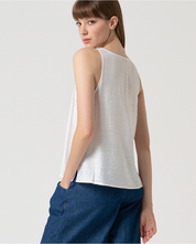 SURKANA - top scollo a v - BIANCO