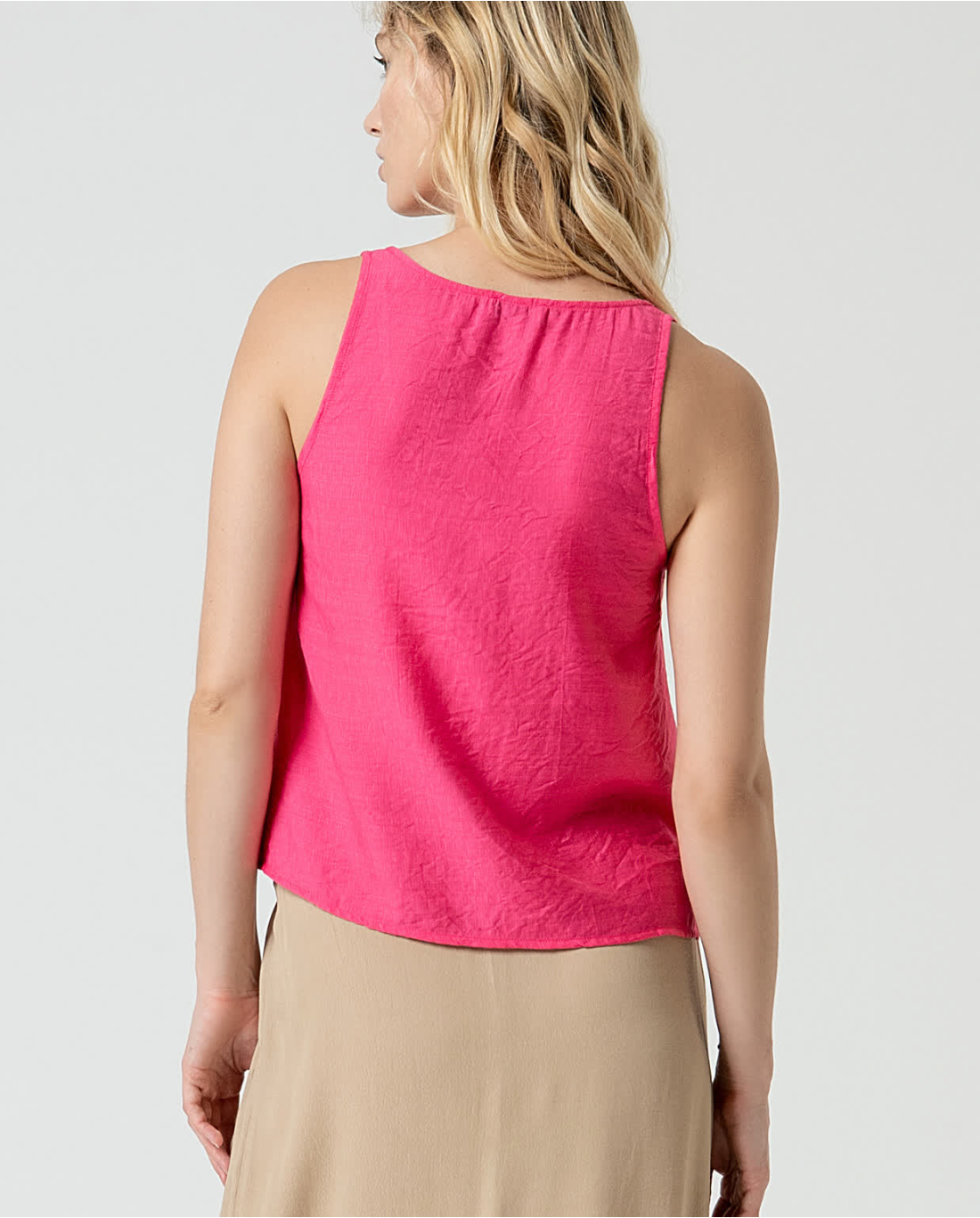 SURKANA - top scollo a v - ROSA