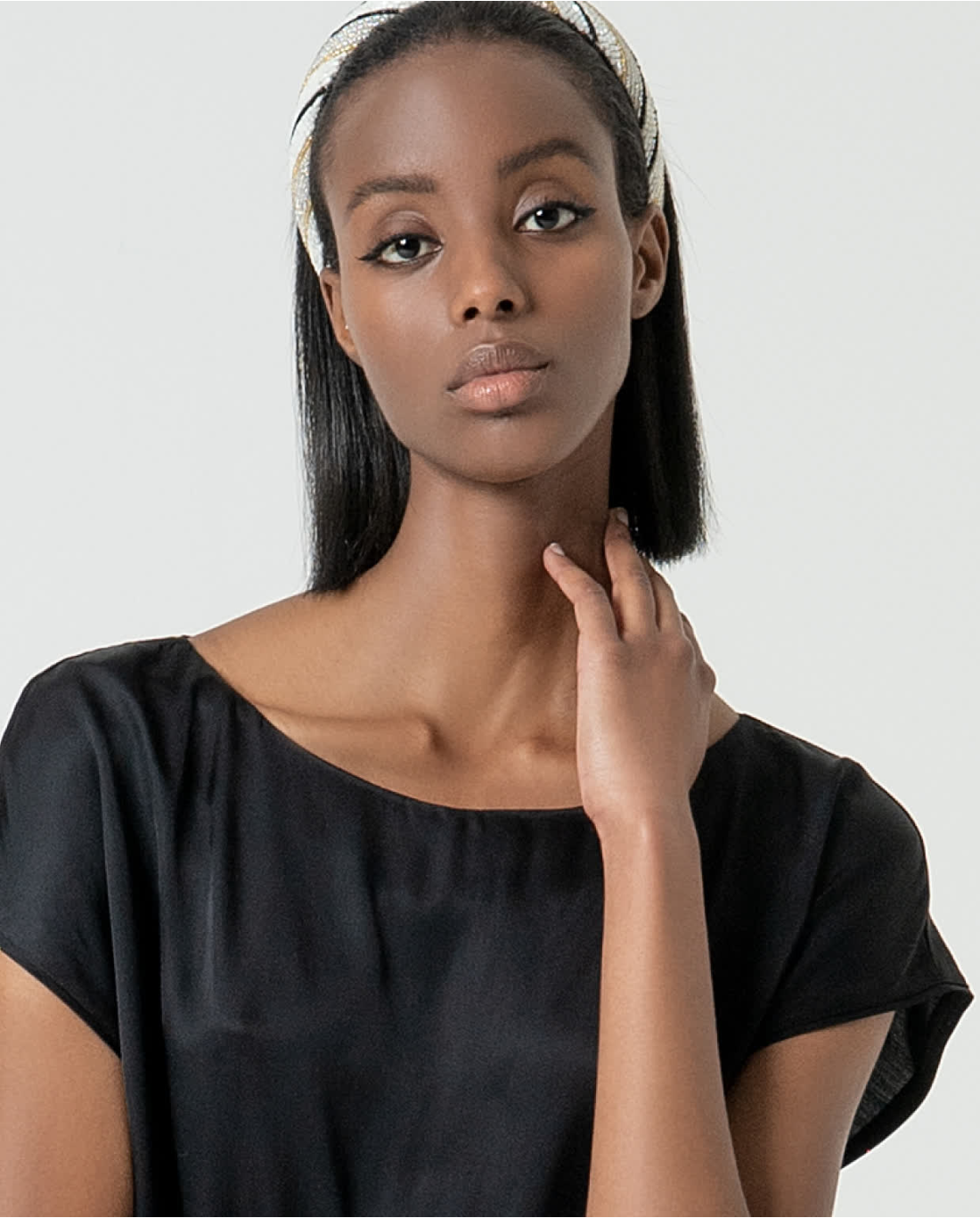SURKANA - blouse satin - NERO