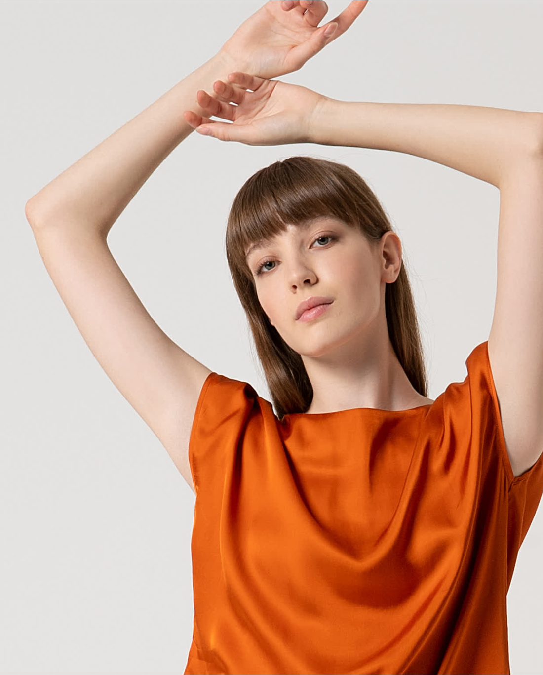 SURKANA - blouse satin - ARANCIO