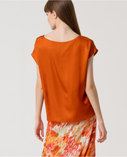 SURKANA - blouse satin - ARANCIO