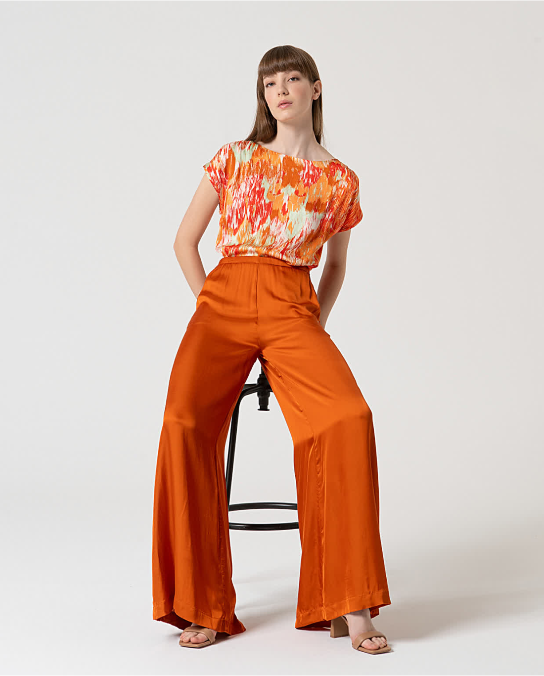 SURKANA - pantalone svasato - ARANCIO