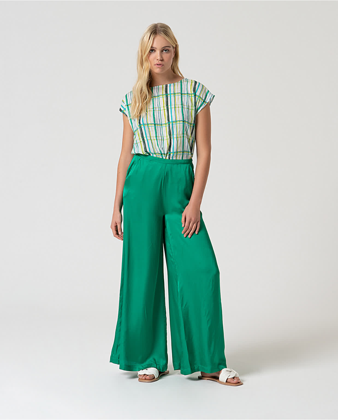 SURKANA - pantalone svasato - VERDE