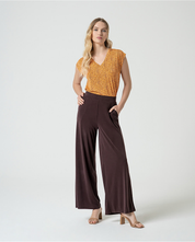 SURKANA - pantalone wide leg - MARRONE