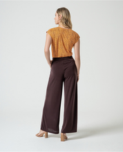 SURKANA - pantalone wide leg - MARRONE